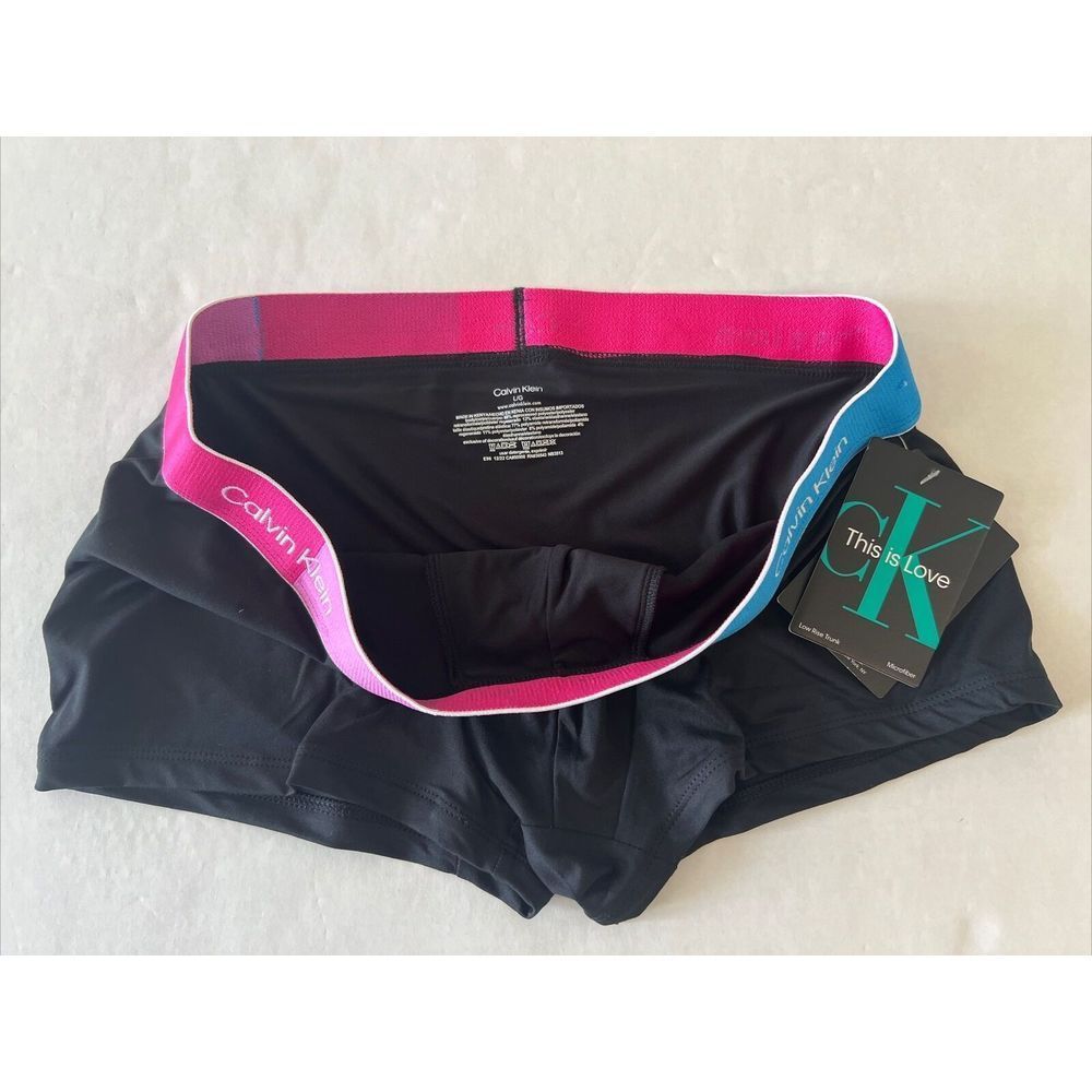 Calvin Klein NB3513 Men Sz L Black Pride This Is Love Microfiber Low-Rise Trunk - Picture 5 of 6